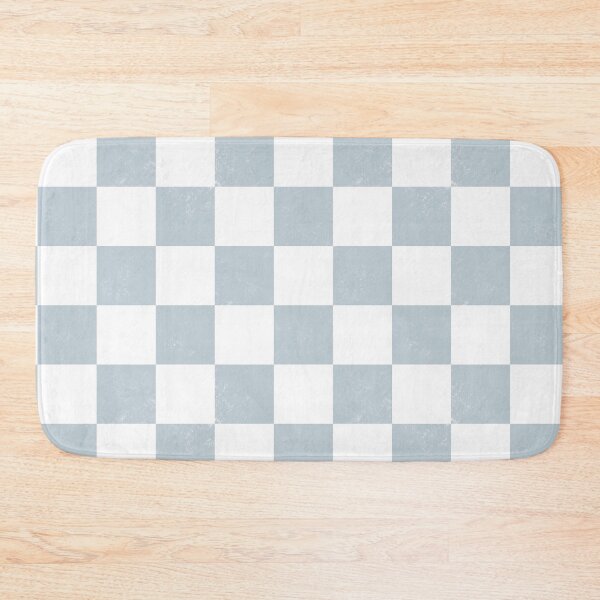 Item preview, Distressed look dusty blue and white chess checkerboard designed and sold by PrettywithColor.