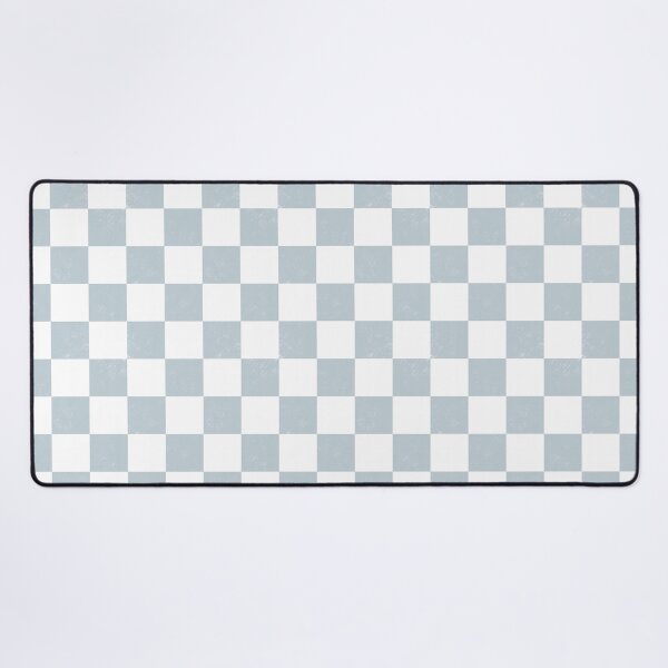 Item preview, Distressed look dusty blue and white chess checkerboard designed and sold by PrettywithColor.