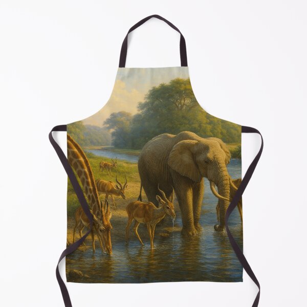 Item preview, Animais selvagens no rio ao entardecer designed and sold by Leonornature.