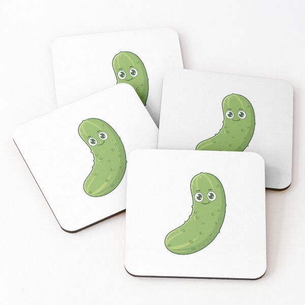 Item preview, Cute Pickle Character – Smiling Green Gherkin with Big Eyes designed and sold by Pattern-Parade.