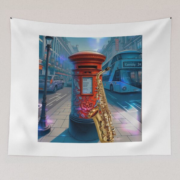 Item preview, Music Instruments into Digital Art: Sax on Carnaby Rd. designed and sold by QuasarDigitalSurrealism.