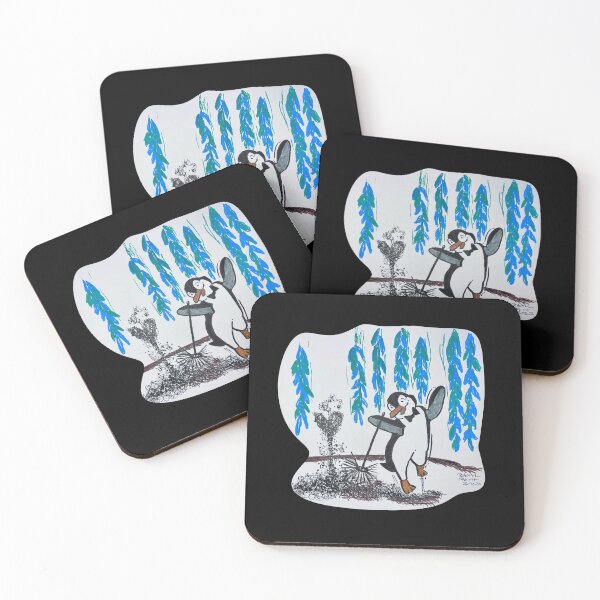 Item preview, Mary Poppins Penguin Fan Art – Whimsical Ink & Acrylic Illustration designed and sold by from here 2 mars.