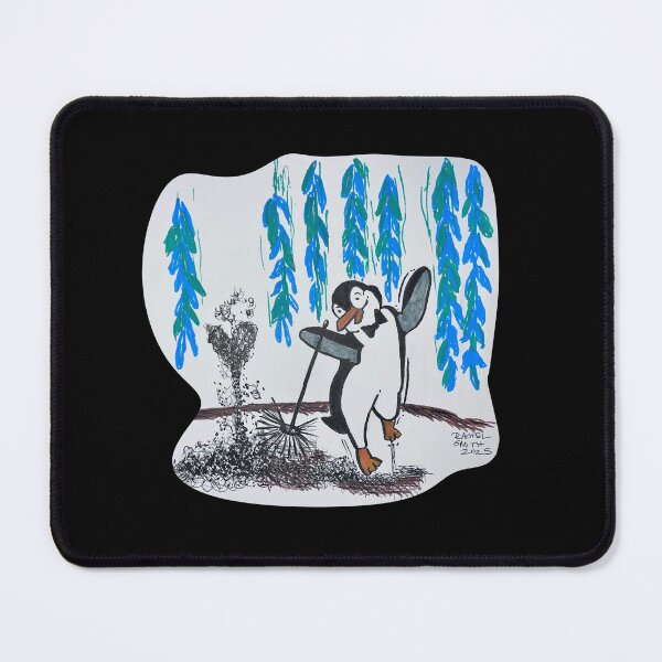 Item preview, Mary Poppins Penguin Fan Art – Whimsical Ink & Acrylic Illustration designed and sold by from here 2 mars.