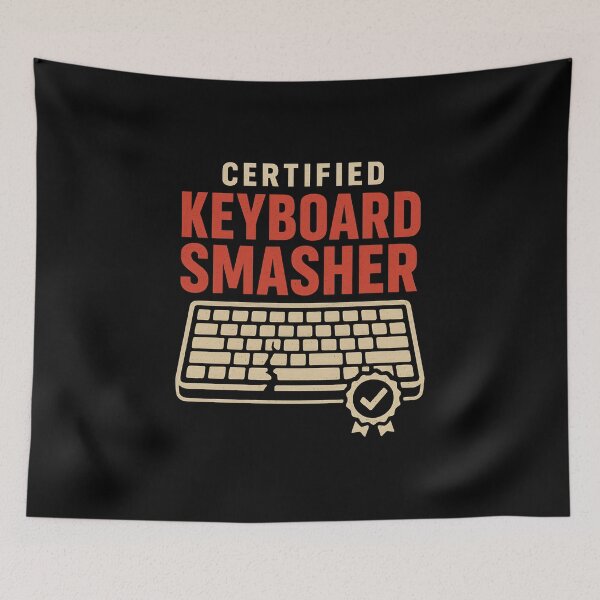 Item preview, Certified Keyboard Smasher - Gamer & Coder Tee (Retro/Glitch) designed and sold by Work Life Tees.