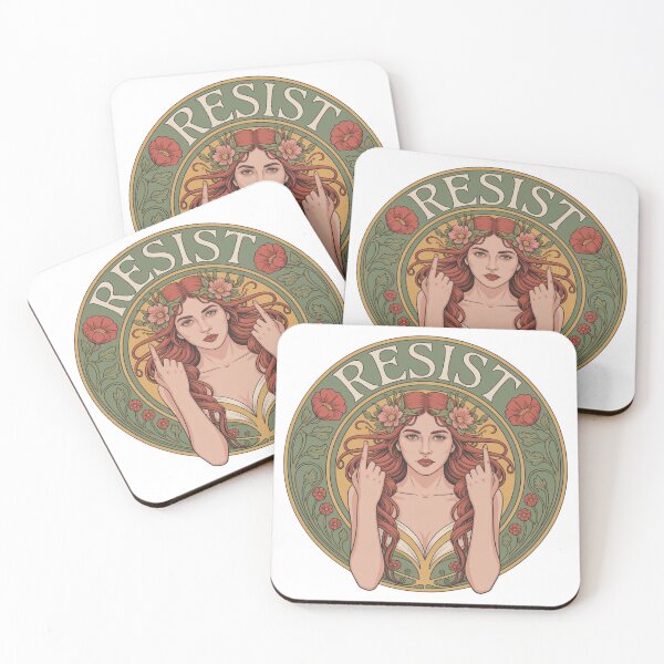 Item preview, Art Nouveau Resist Feminist Empowerment Floral Illustration designed and sold by chattsuede.