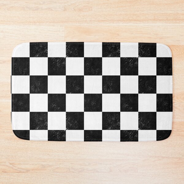 Item preview, Distressed look dusty black and white chess checkerboard designed and sold by PrettywithColor.