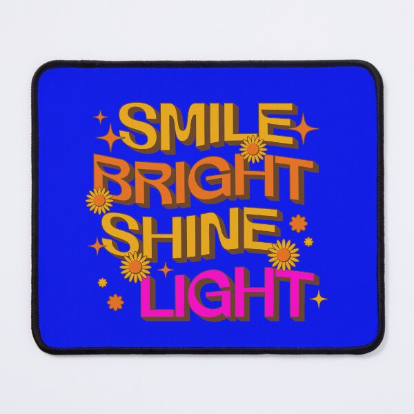 Item preview, Smile Bright Shine Light - Groovy 70s Motivational Typography designed and sold by SaadArtCo.