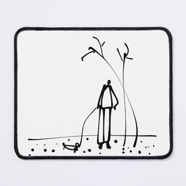 Item preview, Simple Line Drawing of a Person Walking a Small Dog in the Park designed and sold by Red Onion.