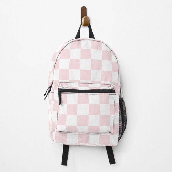 Item preview, Distressed look soft pink and white chess checkers checkerboard designed and sold by PrettywithColor.