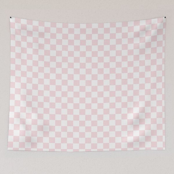 Item preview, Distressed look soft pink and white chess checkers checkerboard designed and sold by PrettywithColor.