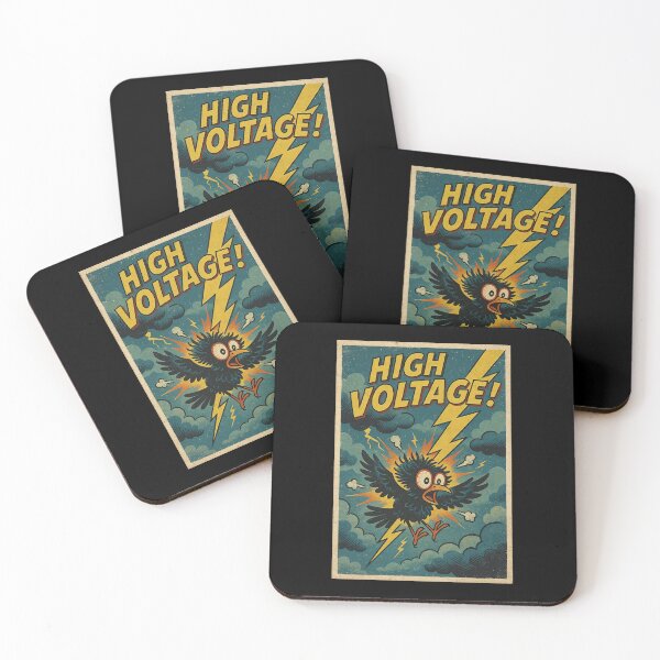 Item preview, High Voltage Comic Bird Poster – Vintage Lightning Cartoon Art designed and sold by The Devil's Bargain.