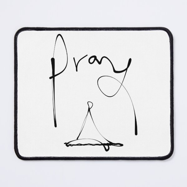 Item preview, "Pray" Minimalist Calligraphy Line Art designed and sold by Red Onion.