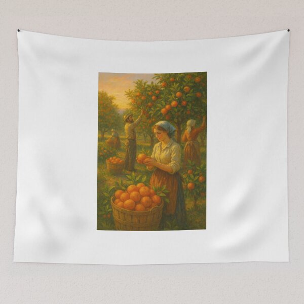 Item preview, Colheita de laranjas ao entardecer   designed and sold by Leonornature.