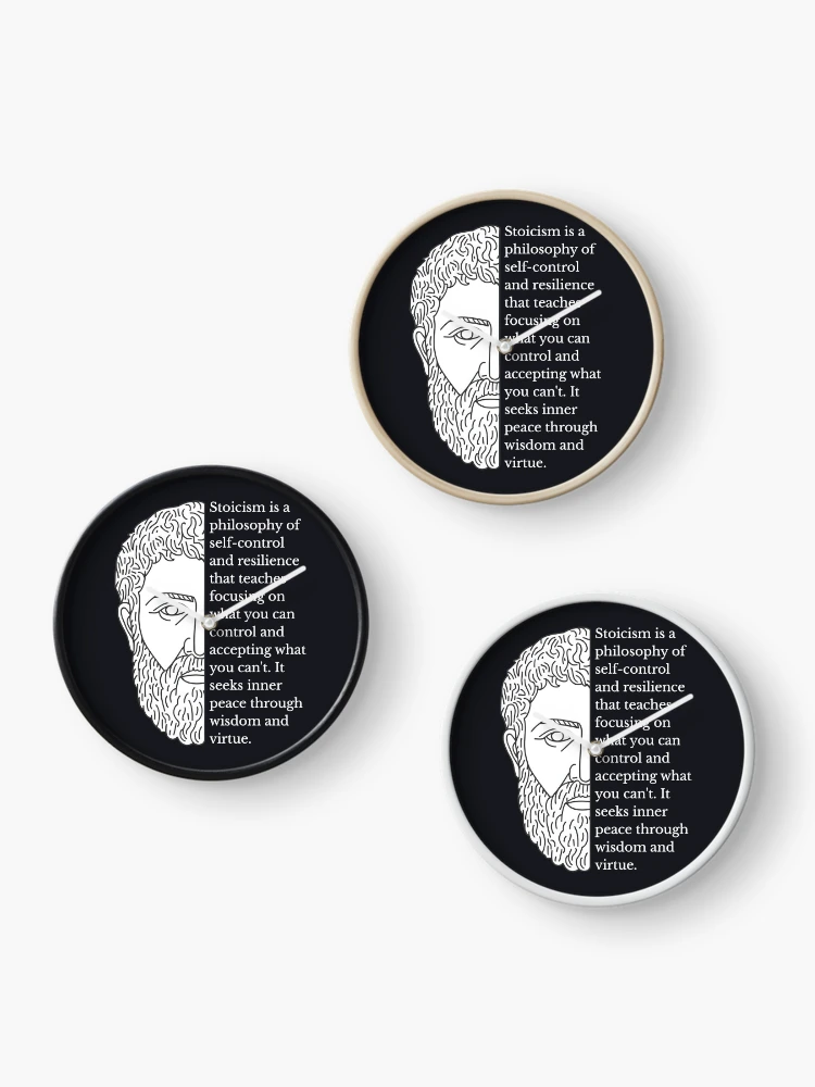 Thumbnail 3 of 4, Clock, Stoicism Definition designed and sold by HowToCanadian.