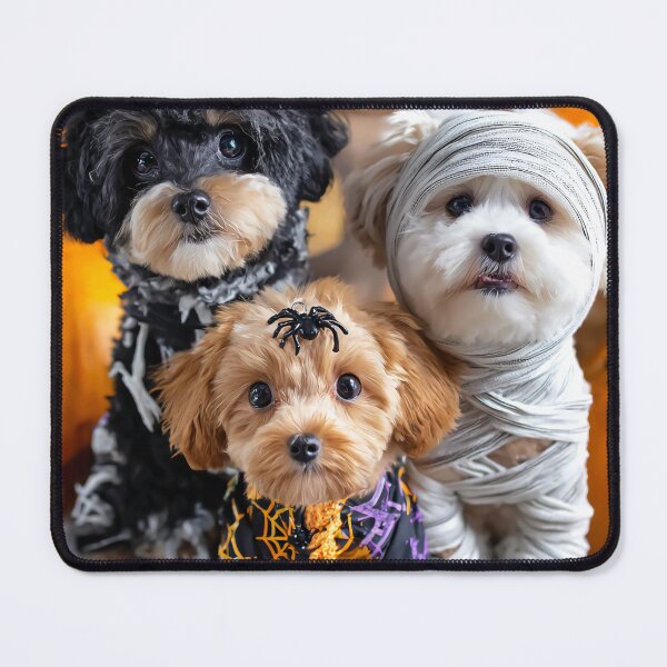 Item preview, Dog in Halloween Costumes – Adorable Mummy Kittens with Pumpkins and Spooky Background designed and sold by Grafititee.
