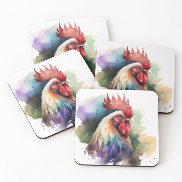 Item preview, Colorful Watercolor Rooster Head designed and sold by CraftedHome.