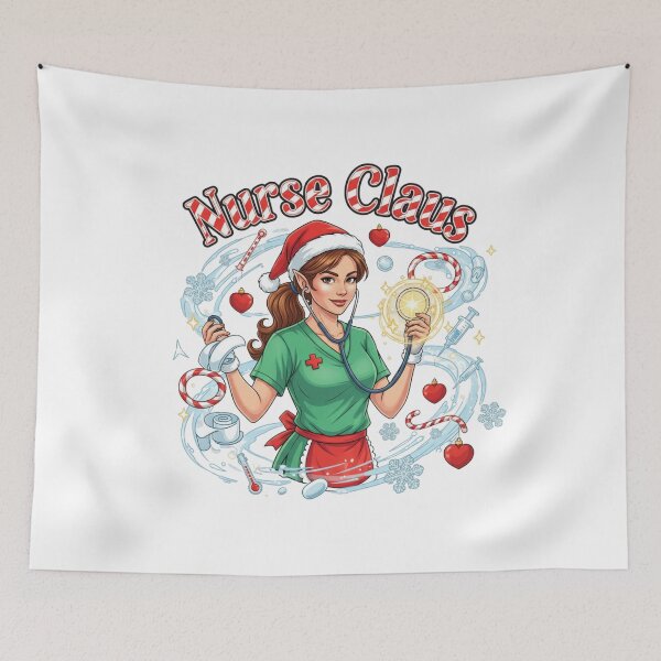 Item preview, Nurse Claus Christmas Tee - Funny Holiday Nurse Crew Shirt 2025 designed and sold by GeniePixel.