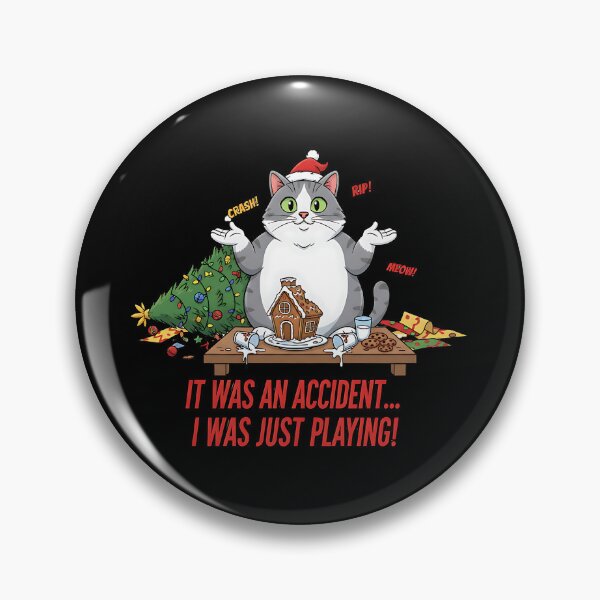 Item preview, Mischievous Cat Destroys Christmas Gingerbread House designed and sold by Silent Watch Threads..