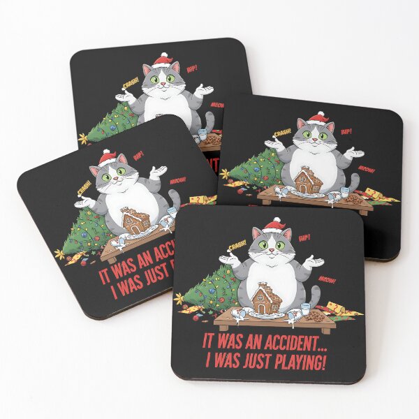 Item preview, Mischievous Cat Destroys Christmas Gingerbread House designed and sold by Silent Watch Threads..