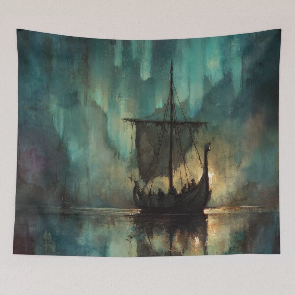 Item preview, Voyage Under the Northern Lights – The Silent Drakkar designed and sold by NordicDreams.