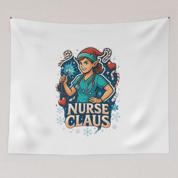 Item preview, Nurse Claus Christmas Tee - Funny Holiday Nurse Crew Shirt 2026 designed and sold by GeniePixel.