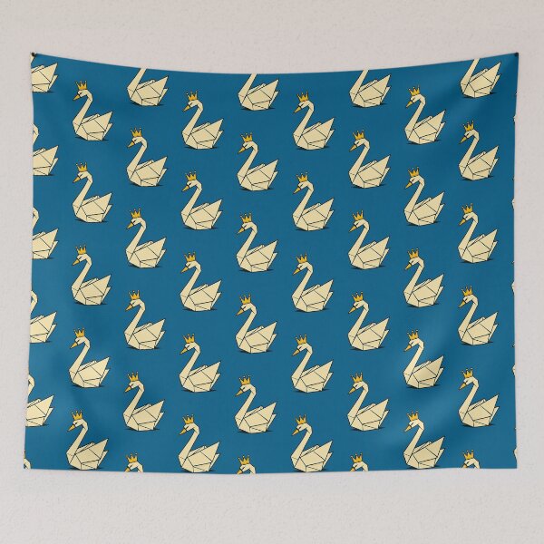 Item preview, Geometric Origami Swan with Crown.  designed and sold by tarotstarostina.