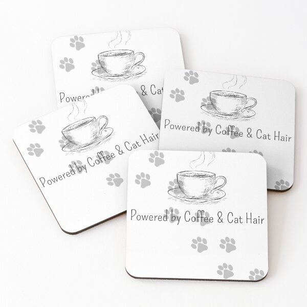 Item preview, Powered by Coffee and Cat Hair designed and sold by StudyCat Studio.
