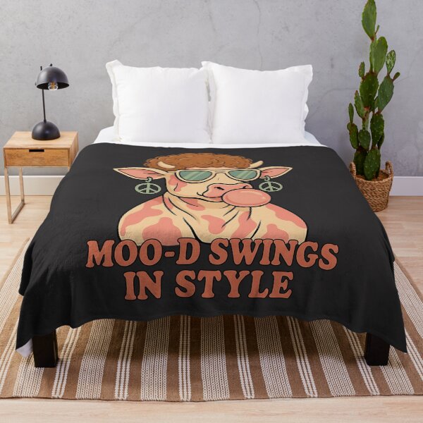 Item preview, Moo-d Swings in Style – Retro Bubblegum Cow designed and sold by AwesomeBeyondLimits.