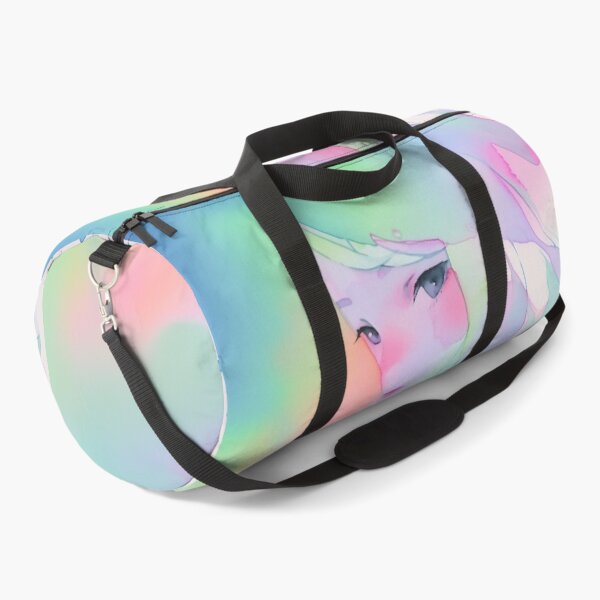 Item preview, Ethereal Dreamscape Portrait of a Melancholy Girl Adorned in Soft Neon Watercolor Washes and Pastel Rainbow Hues designed and sold by Epsydon Designers.