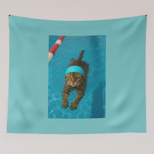 Item preview, Grumpy Cat Swimming Laps in Pool designed and sold by Tridentulus.