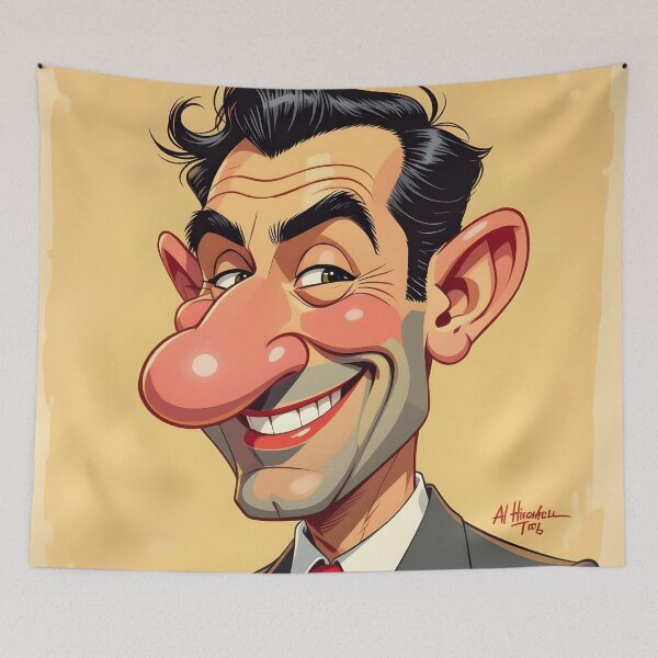 Item preview, The Big-Nosed Dreamer – Funny Caricature Art Print designed and sold by PawPrintedArt.