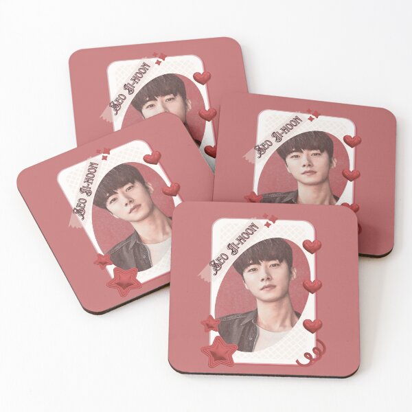 Item preview, Seo Ji-hoon (서지훈) Korean Actor Kdrama Group Card Red Aesthetic Collage Design designed and sold by AJUNICE STUDIO.