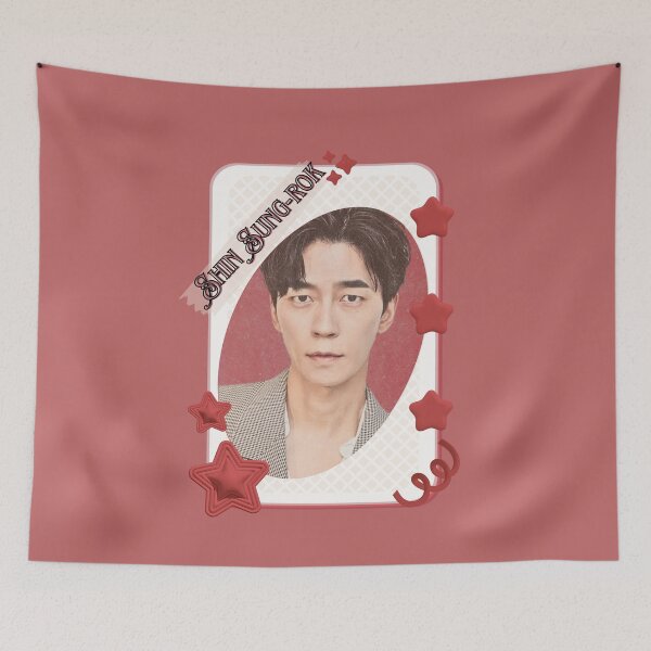 Item preview, Shin Sung-rok (신성록) Korean Actor Kdrama Group Card Red Aesthetic Collage Design designed and sold by AJUNICE STUDIO.