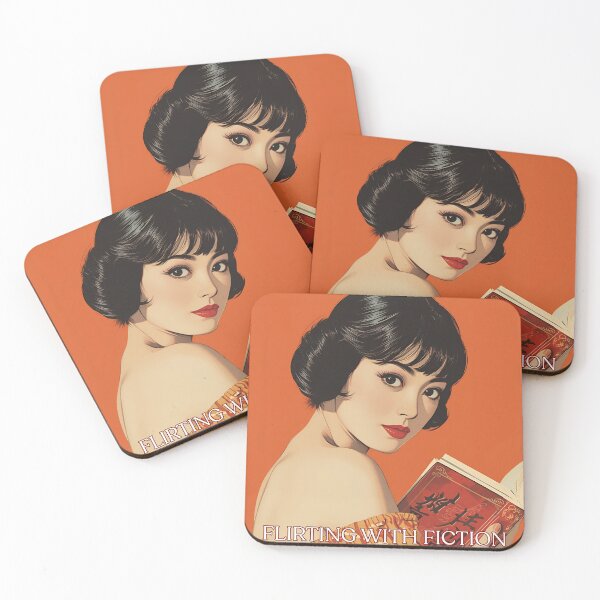 Item preview, Pretty Retro Japan Girl Reading a Book Booklover Flirting with Fiction designed and sold by Vintage City.