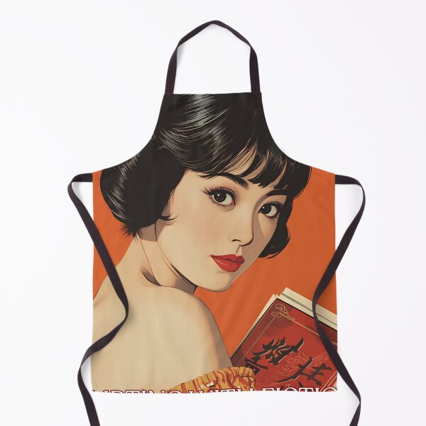 Item preview, Pretty Retro Japan Girl Reading a Book Booklover Flirting with Fiction designed and sold by Vintage City.