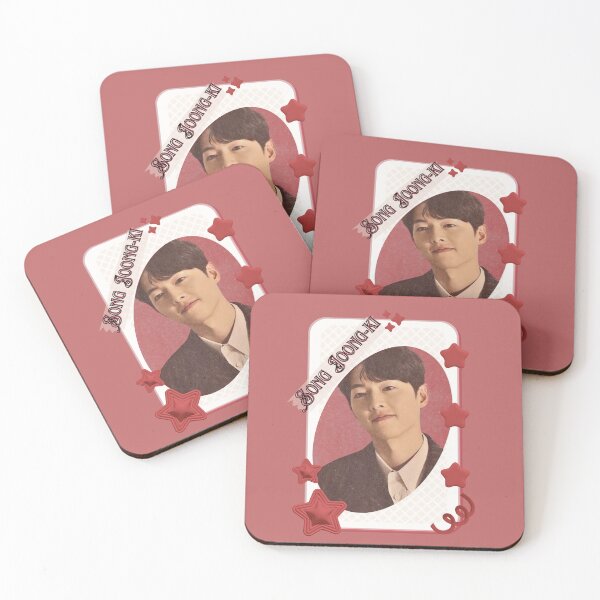Item preview, Song Joong-ki (송중기) Korean Actor Kdrama Group Card Red Aesthetic Collage Design designed and sold by AJUNICE STUDIO.