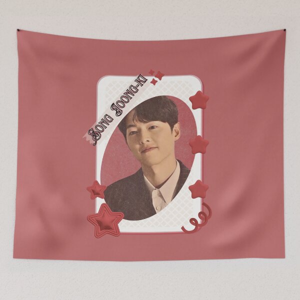 Item preview, Song Joong-ki (송중기) Korean Actor Kdrama Group Card Red Aesthetic Collage Design designed and sold by AJUNICE STUDIO.