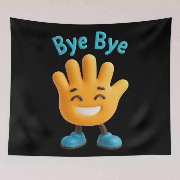 Item preview, Waving Bye Bye Emoji Hand designed and sold by Khadigadesings.
