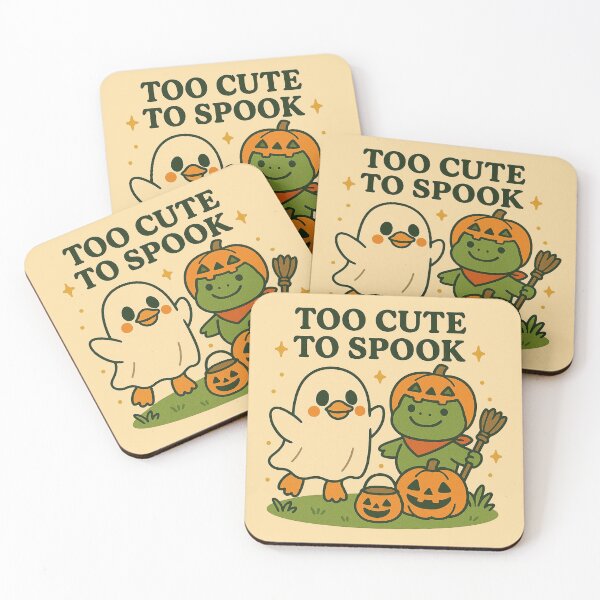 Item preview, Too Cute to Spook – Adorable Frog and Duck Halloween Sticker | Kawaii Spooky Cute Art designed and sold by Florarts.