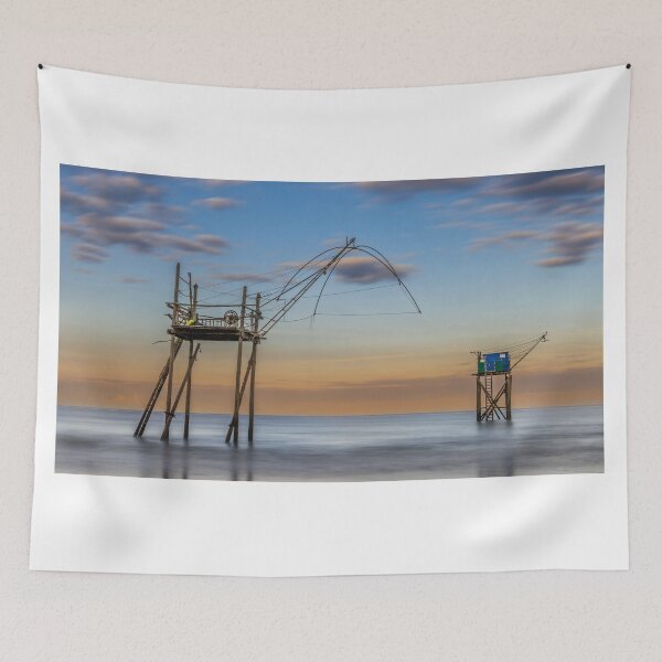 Item preview, Sunset at the Plage des Dunes Fishing Huts designed and sold by Gerard Fornarotto.