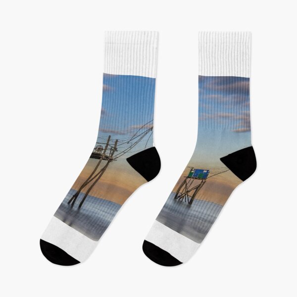 Item preview, Sunset at the Plage des Dunes Fishing Huts designed and sold by Gerard Fornarotto.