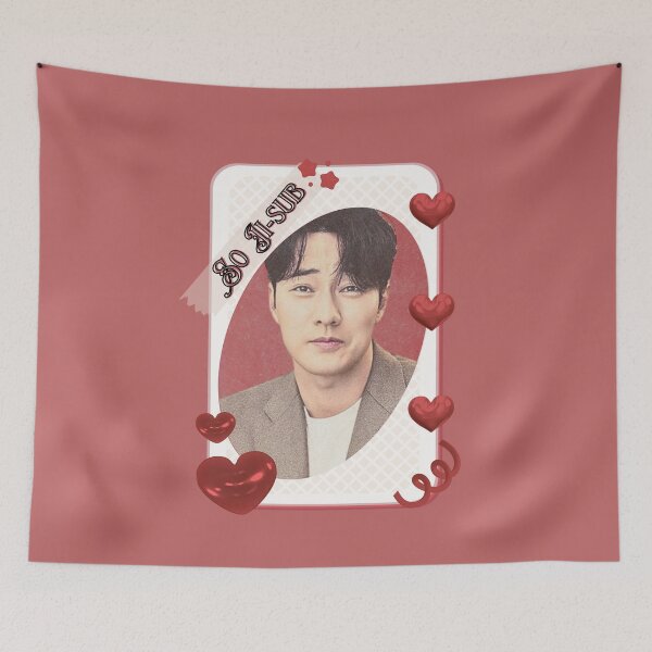Item preview, So Ji-sub (소지섭) Korean Actor Kdrama Group Card Red Aesthetic Collage Design designed and sold by AJUNICE STUDIO.