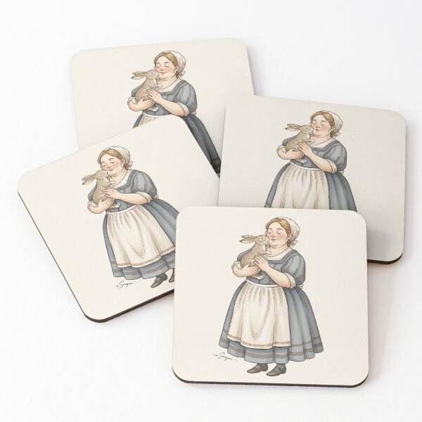 Item preview, A Gentle Hug: Woman with Her Beloved Rabbit designed and sold by Pasteltone.