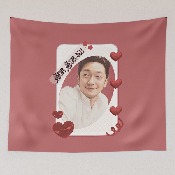 Item preview, Son Suk-ku (손석구)  Korean Actor Kdrama Group Card Red Aesthetic Collage Design designed and sold by AJUNICE STUDIO.