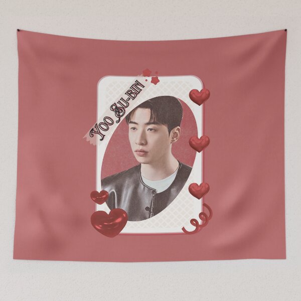 Item preview, Yoo Su-bin Korean Actor Kdrama Group Card Red Aesthetic Collage Design designed and sold by AJUNICE STUDIO.