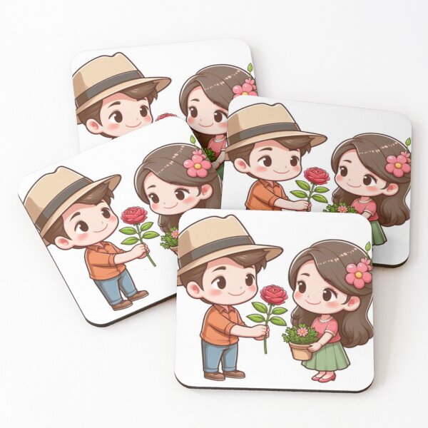 Item preview, cute cartoon couple designed and sold by Sachin707.