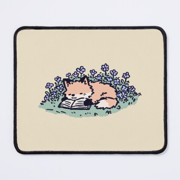 Item preview, Cozy Fox Reading, soft pastel floral illustration designed and sold by Magnificent Lizard.