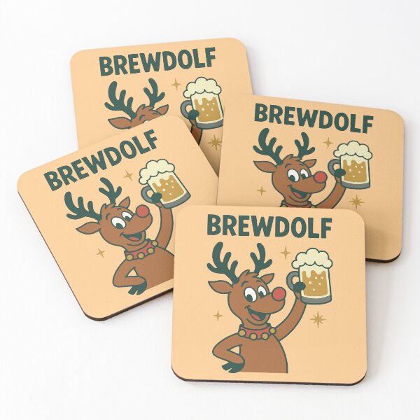 Item preview, Brewdolf the Beer-Nosed Reindeer designed and sold by PrintSmithArt.