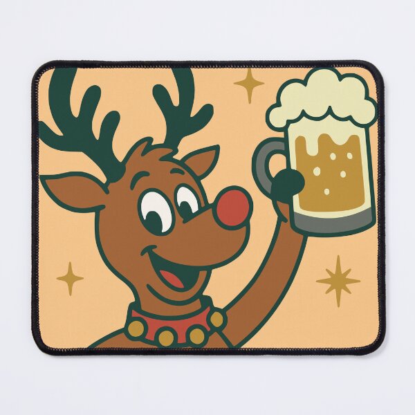 Item preview, Brewdolf the Beer-Nosed Reindeer designed and sold by PrintSmithArt.
