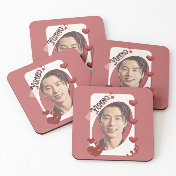 Item preview, U-Know Yunho (Jung Yun-ho) Korean Actor Kdrama Group Card Red Aesthetic Collage Design designed and sold by AJUNICE STUDIO.